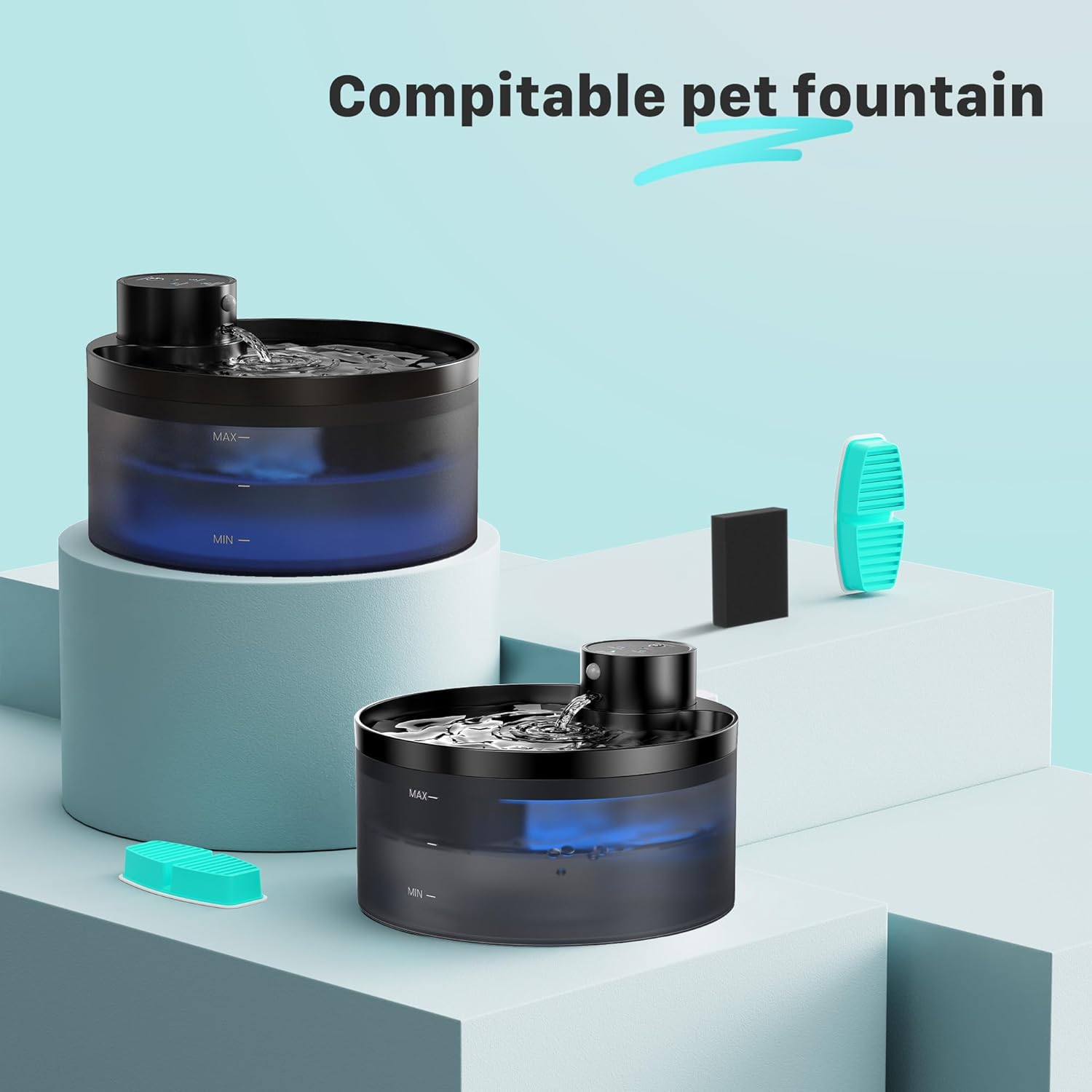 FOFNON filtros para bebedero de gato, 12 piezas para filtración constante