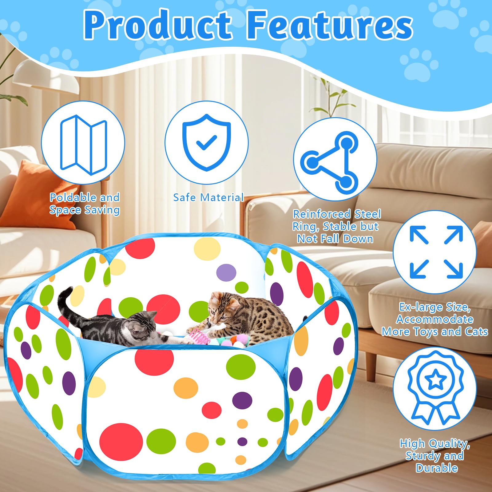 Fooind bolas crinkle para gatos, texturas táctiles para explorar durante el juego.