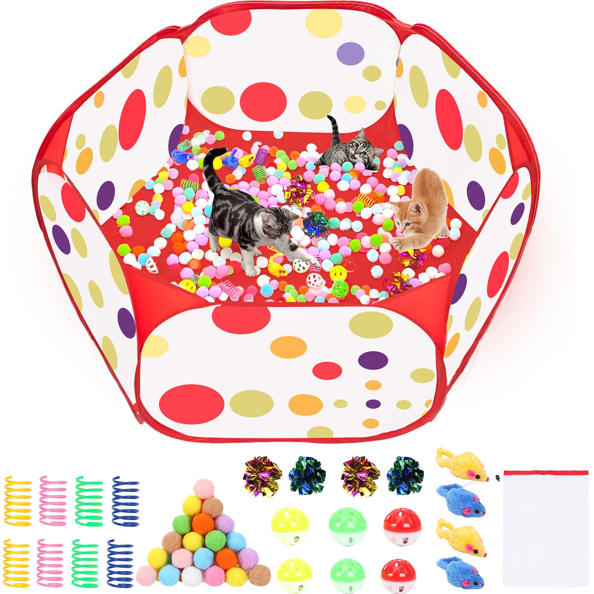 Fooind Gato Pit bolas interactivas para juego interior y estimulación