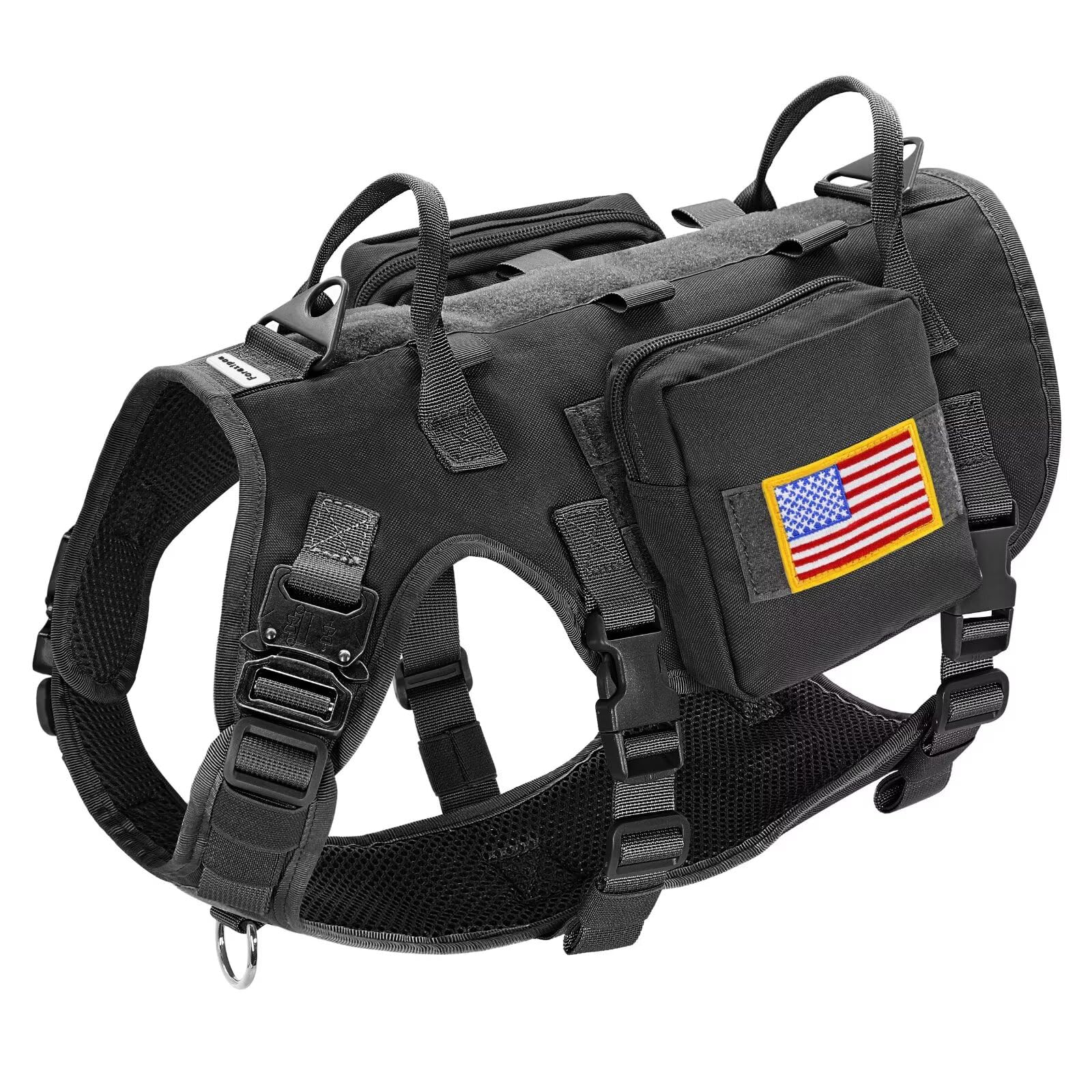 Arnés Forestpaw táctico para perro mediano con asa para mayor control en paseos.