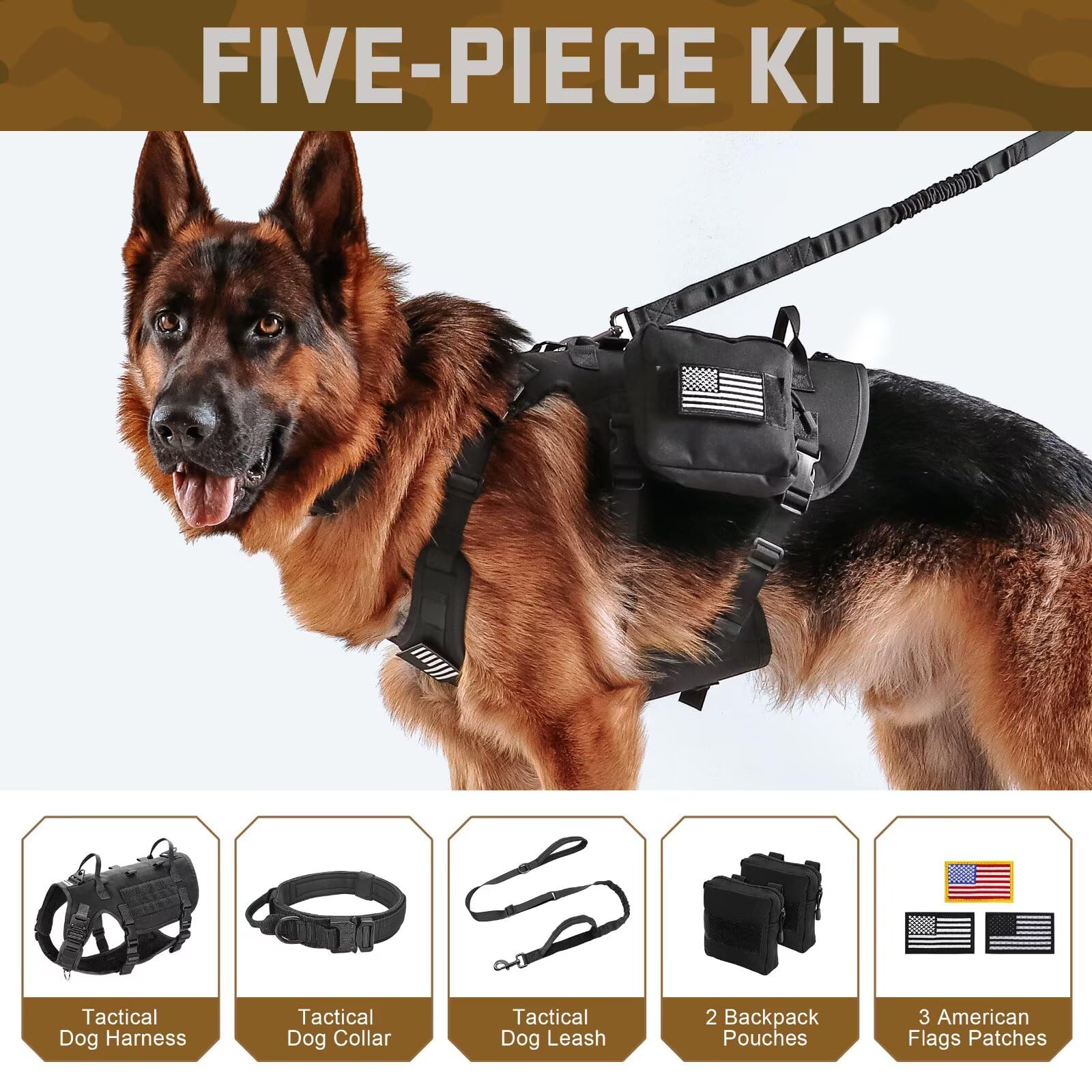 Mochilas MOLLE Forestpaw incluidas, almacenamiento práctico para excursiones