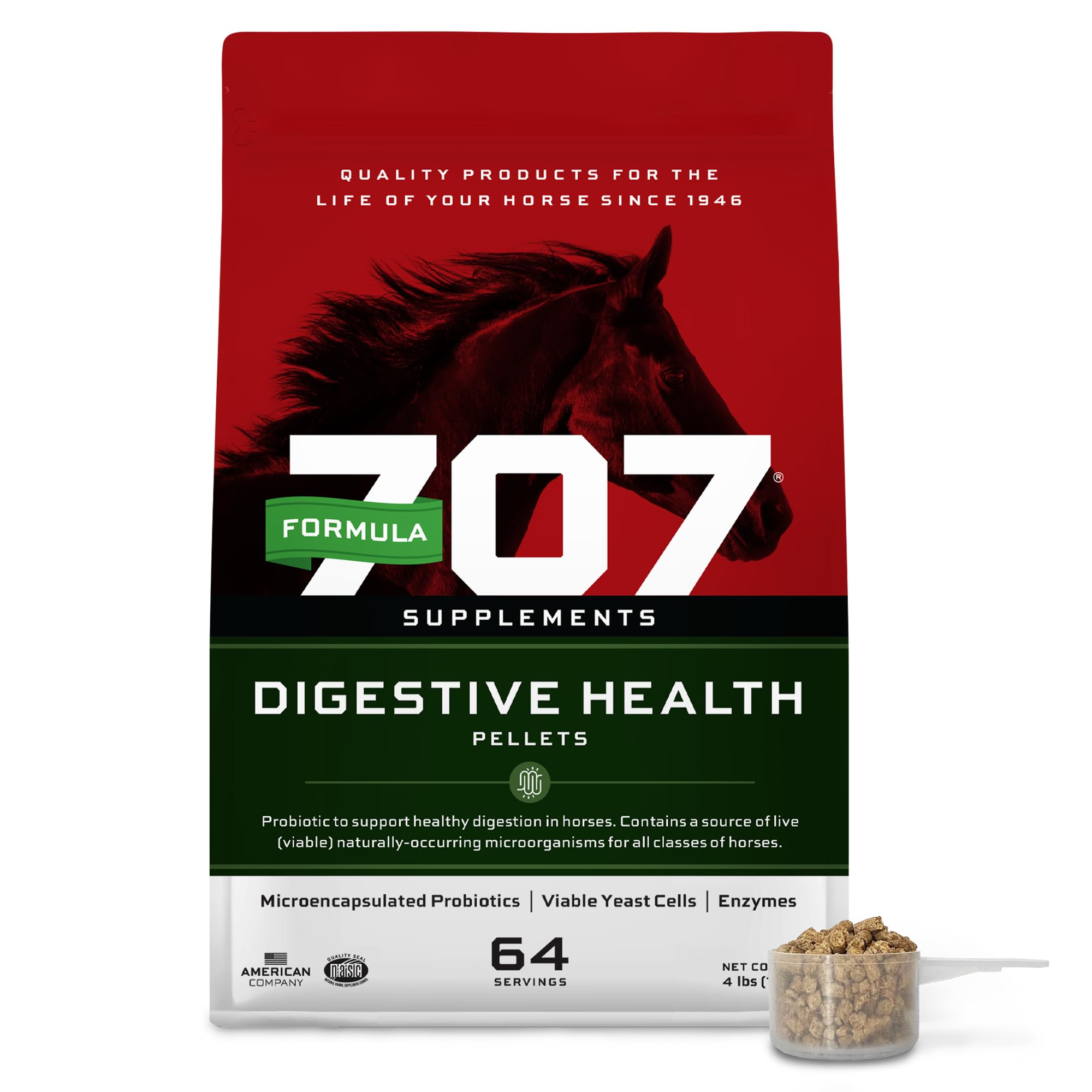 Formula 707 bolsa 4 libras de salud digestiva para caballos.