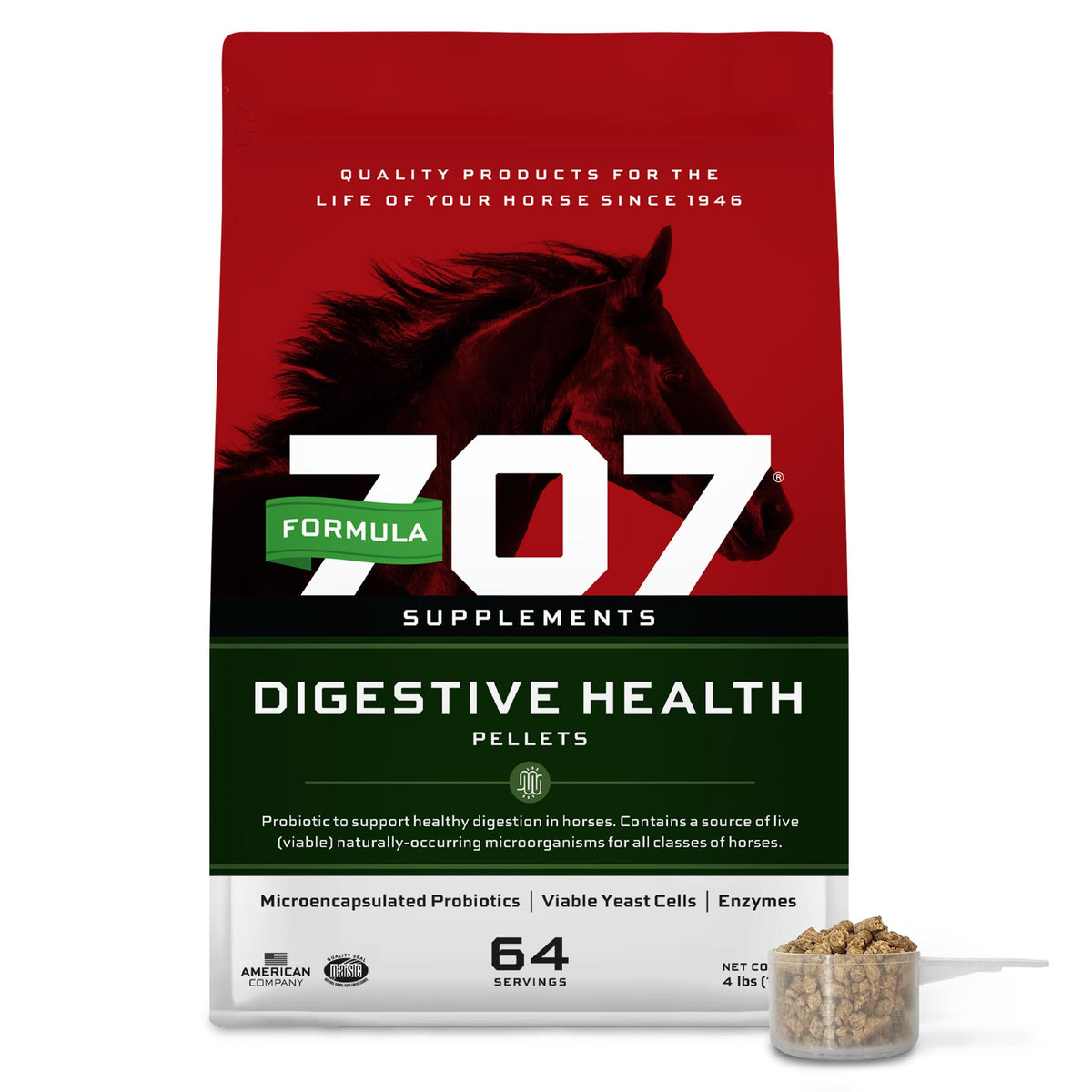 Formula 707 bolsa 4 libras de salud digestiva para caballos.