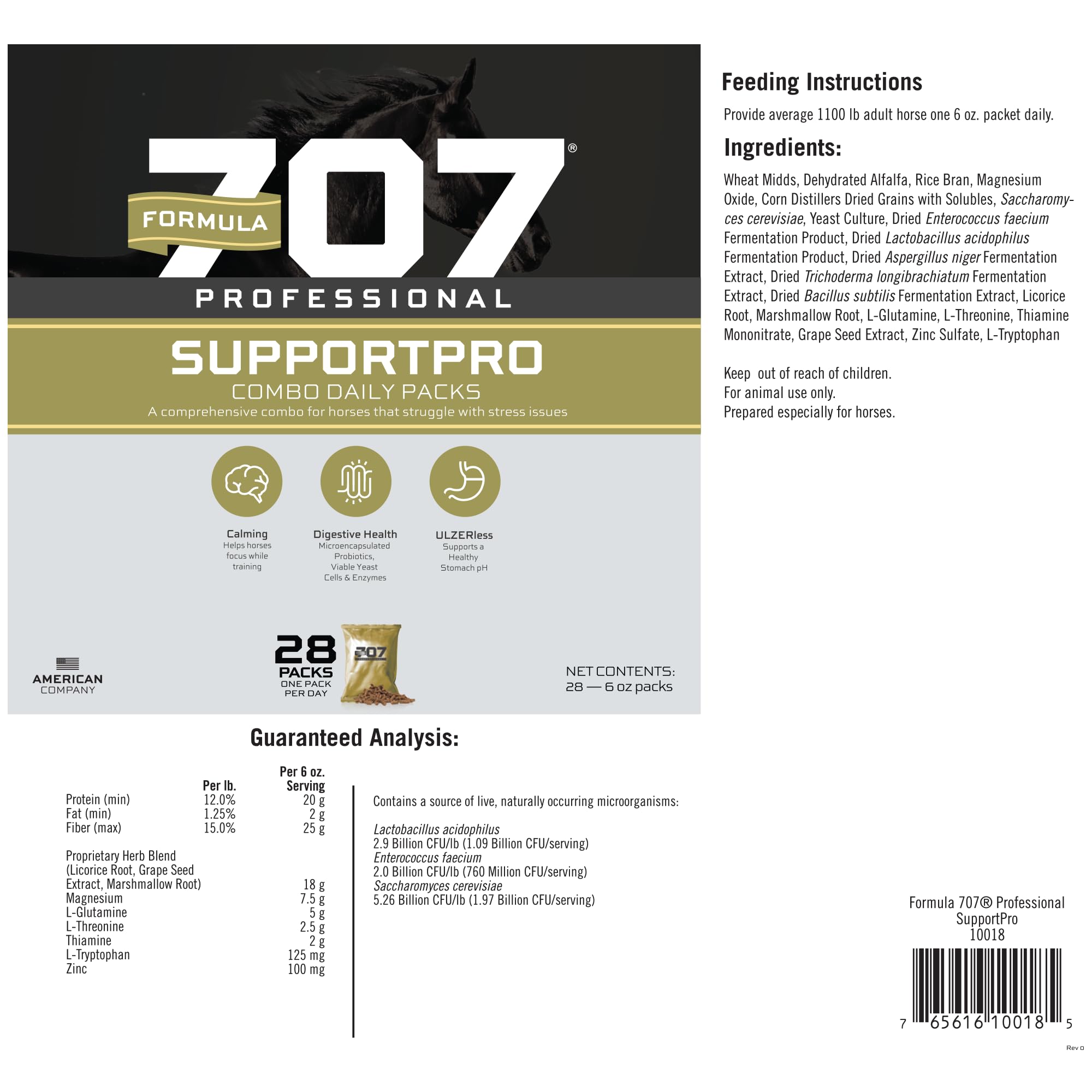 Dosis diaria de Formula 707 Support Pro lista para empezar.