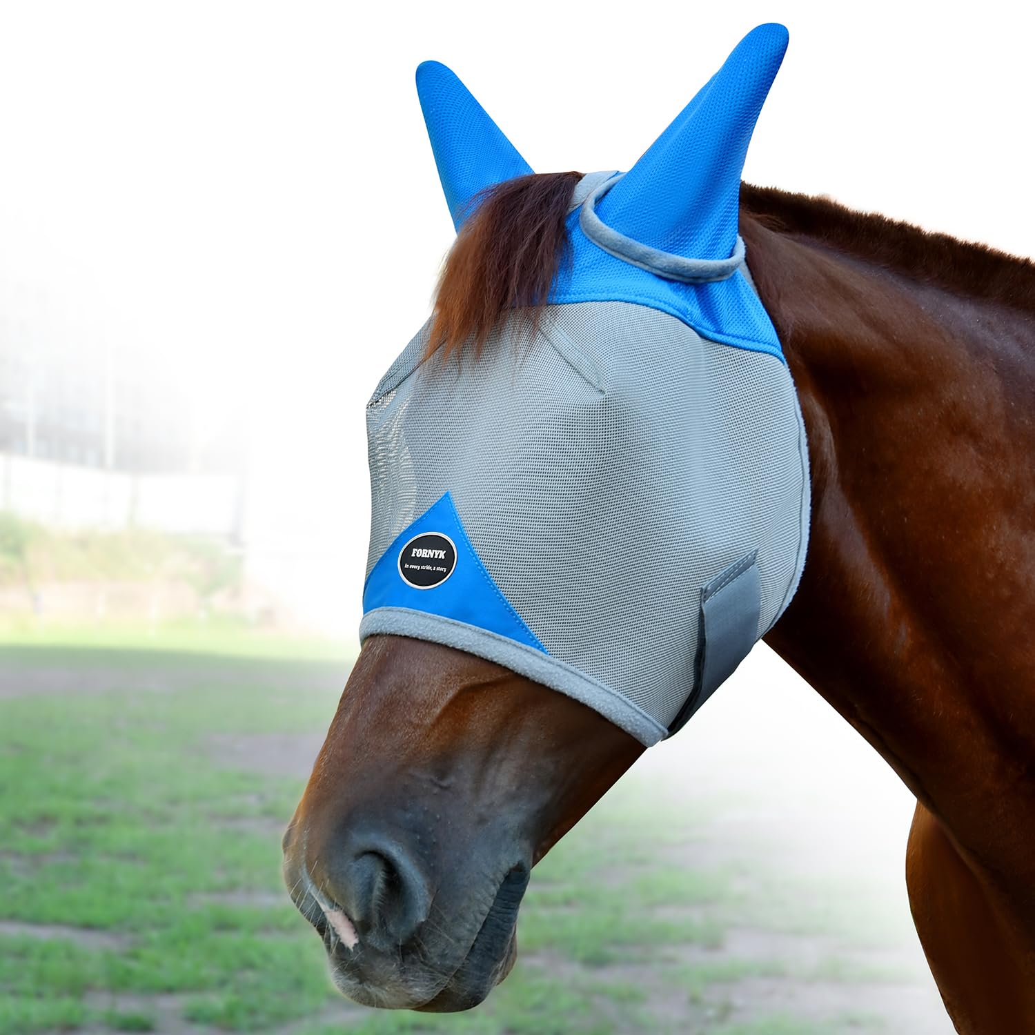 Fornyk mascara antimosquitos para caballo con orejas, ajuste cómodo para uso diario