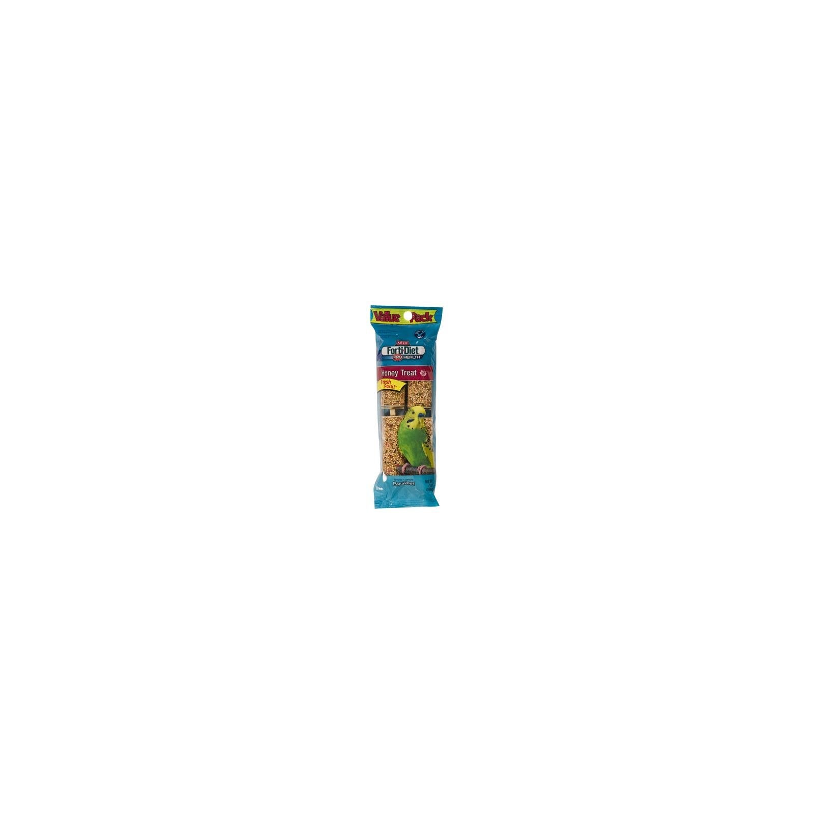 Forti-Diet empaque palito miel para periquitos, snack sabroso y nutritivo.