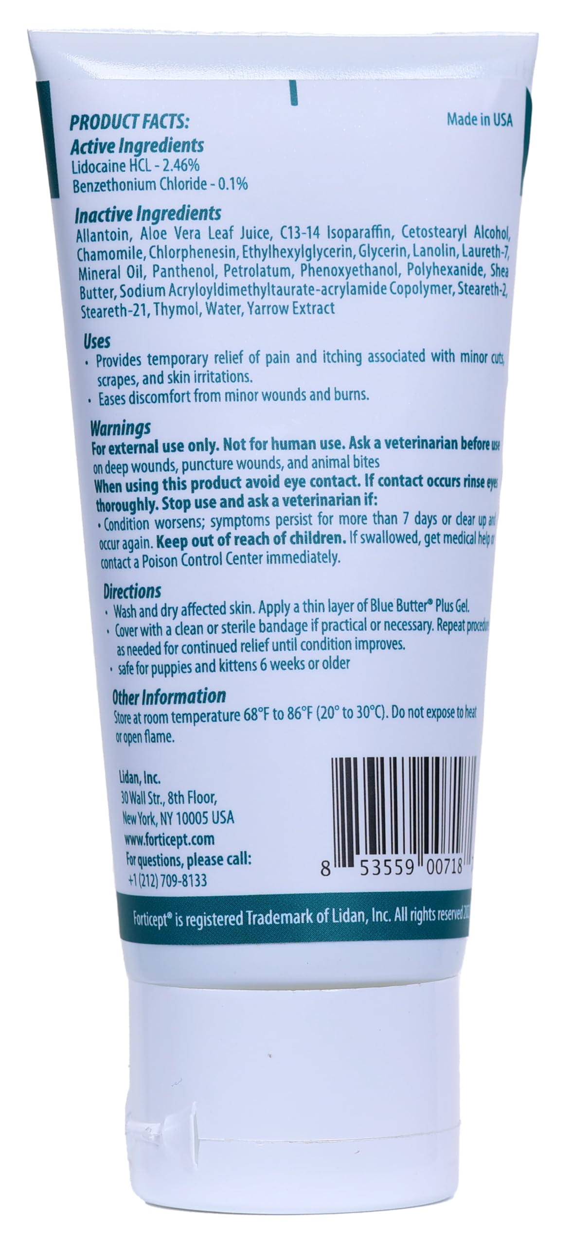 Forticept Blue Butter Plus tratamiento de zonas calientes para perros, calma irritación y prurito