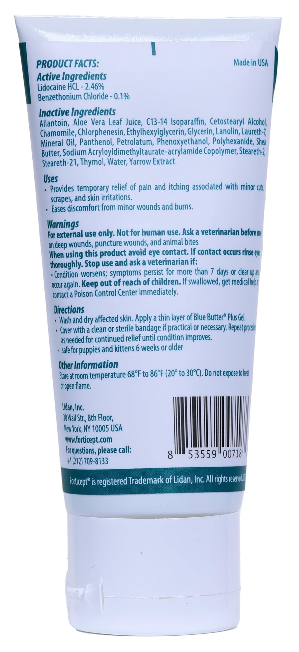 Forticept Blue Butter Plus tratamiento de zonas calientes para perros, calma irritación y prurito