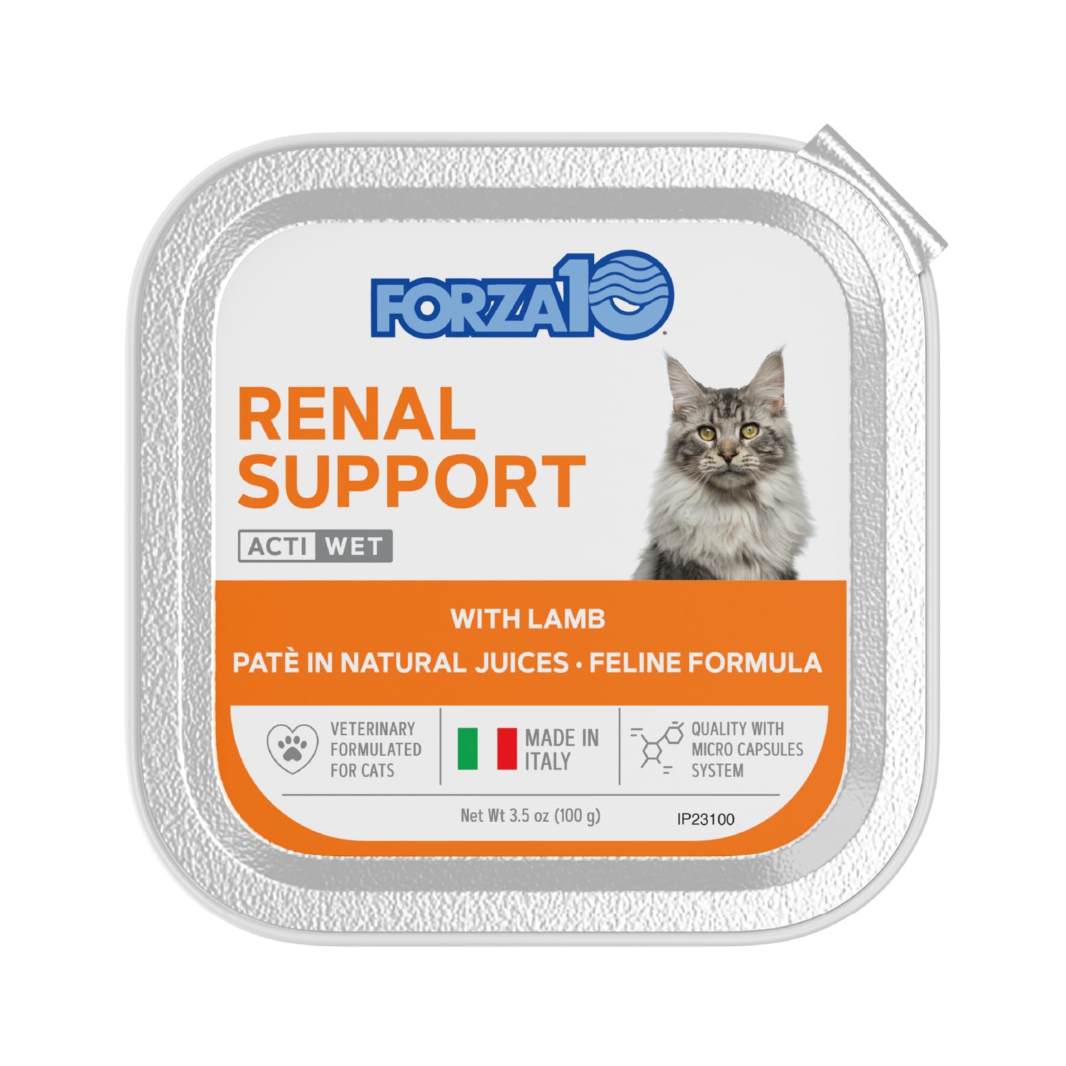 Forza10 comida húmeda para gatos, sabor cordero, uso diario.
