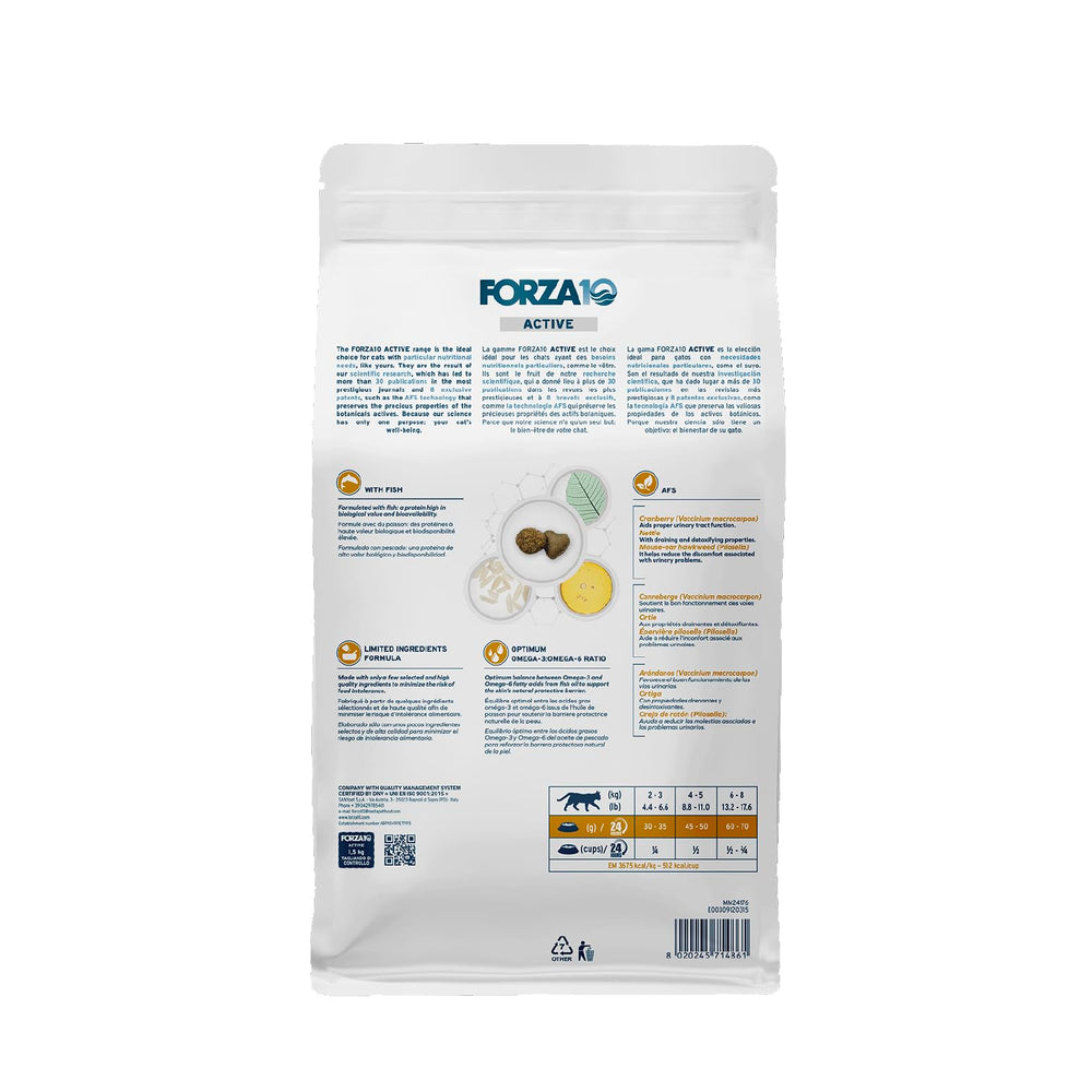 Forza10 gato: textura suave de pescado para digestión fácil