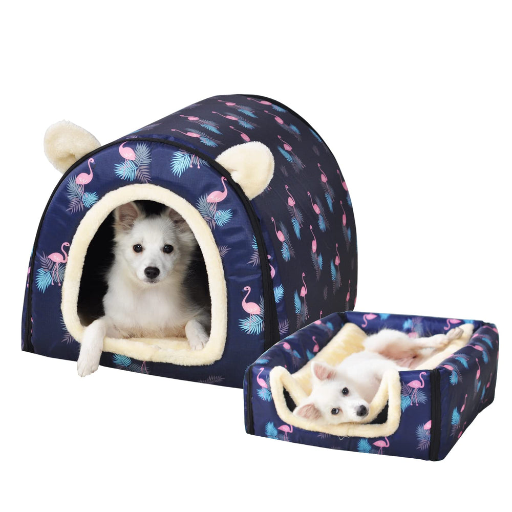 FOUIYIUTU Cama para perro XL Flamingo, vista frontal, ofrece comodidad.