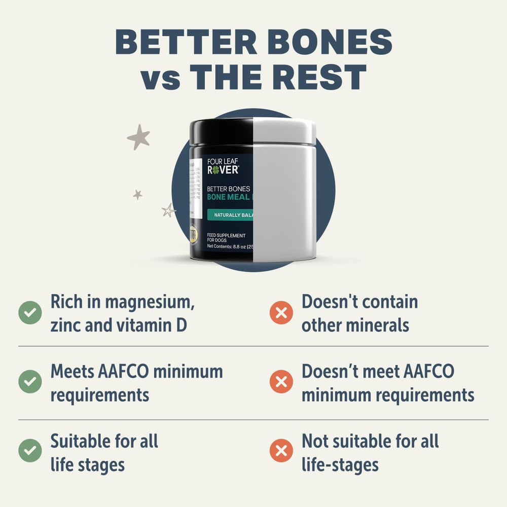 FOUR LEAF ROVER Better Bones: hueso de res NZ, pasto, base nutritiva