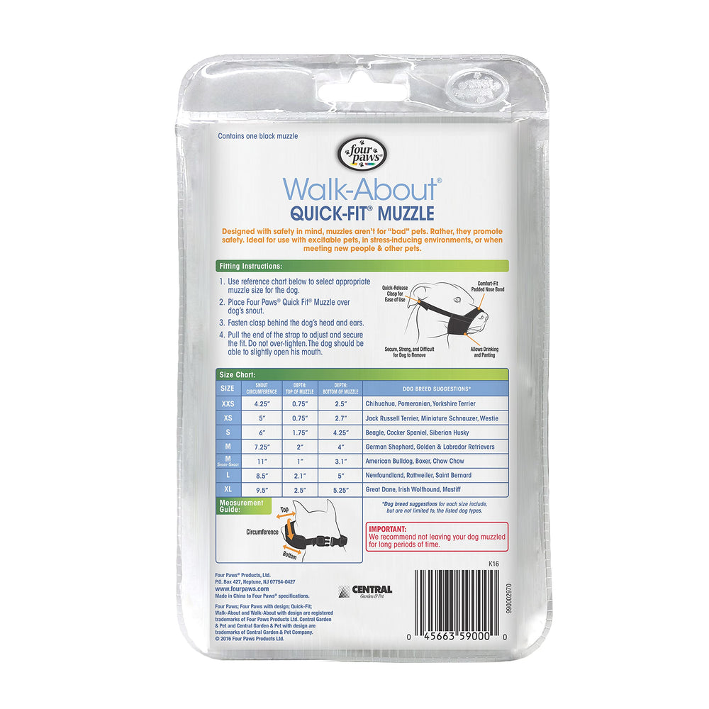 Ajuste práctico y seguro para perros medianos con el Bozal Walk-About de Four Paws.