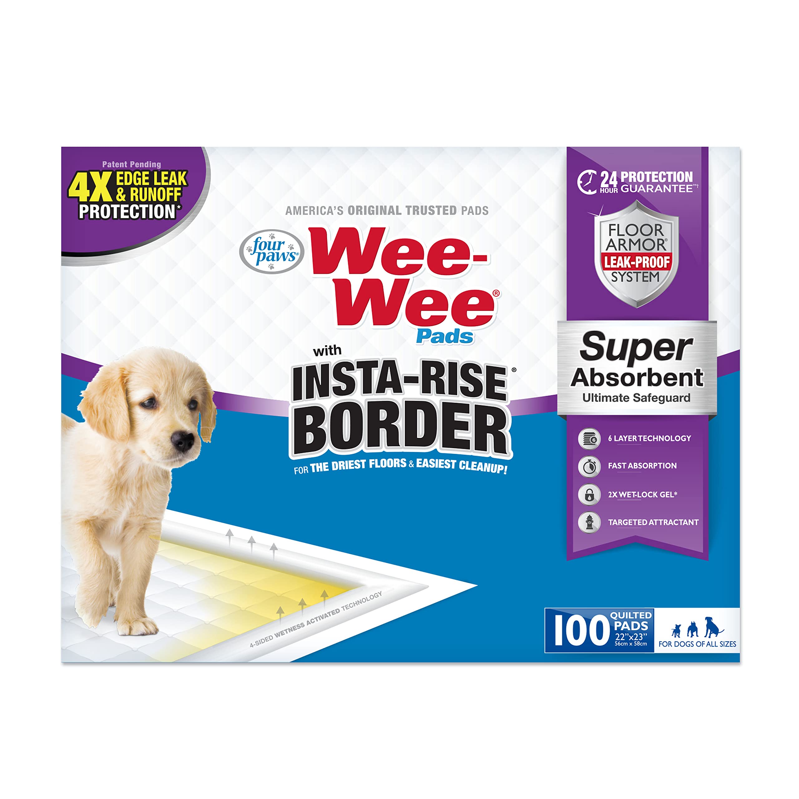 Four Paws Wee-Wee borde que se eleva para evitar derrames alrededor de la almohadilla