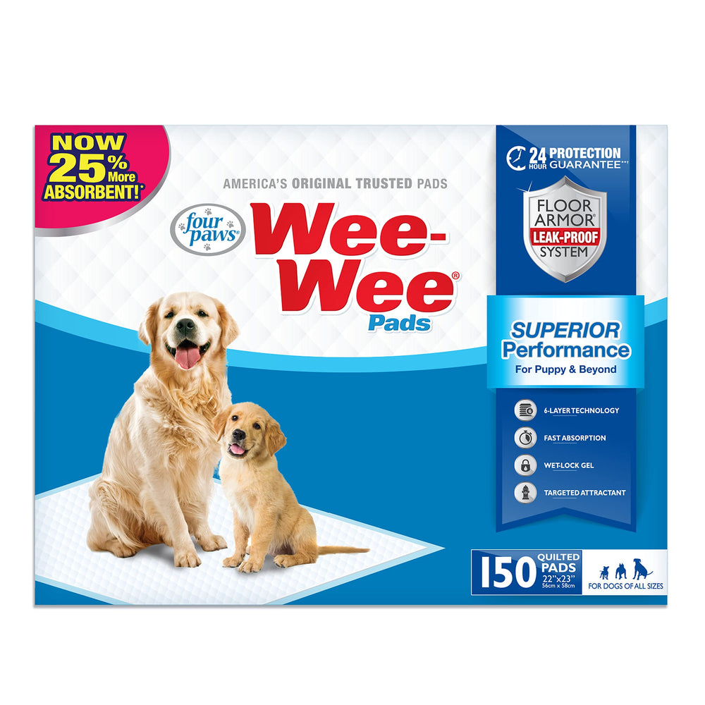 Four Paws Wee-Wee almohadilla de seis capas a prueba de fugas para protección del suelo