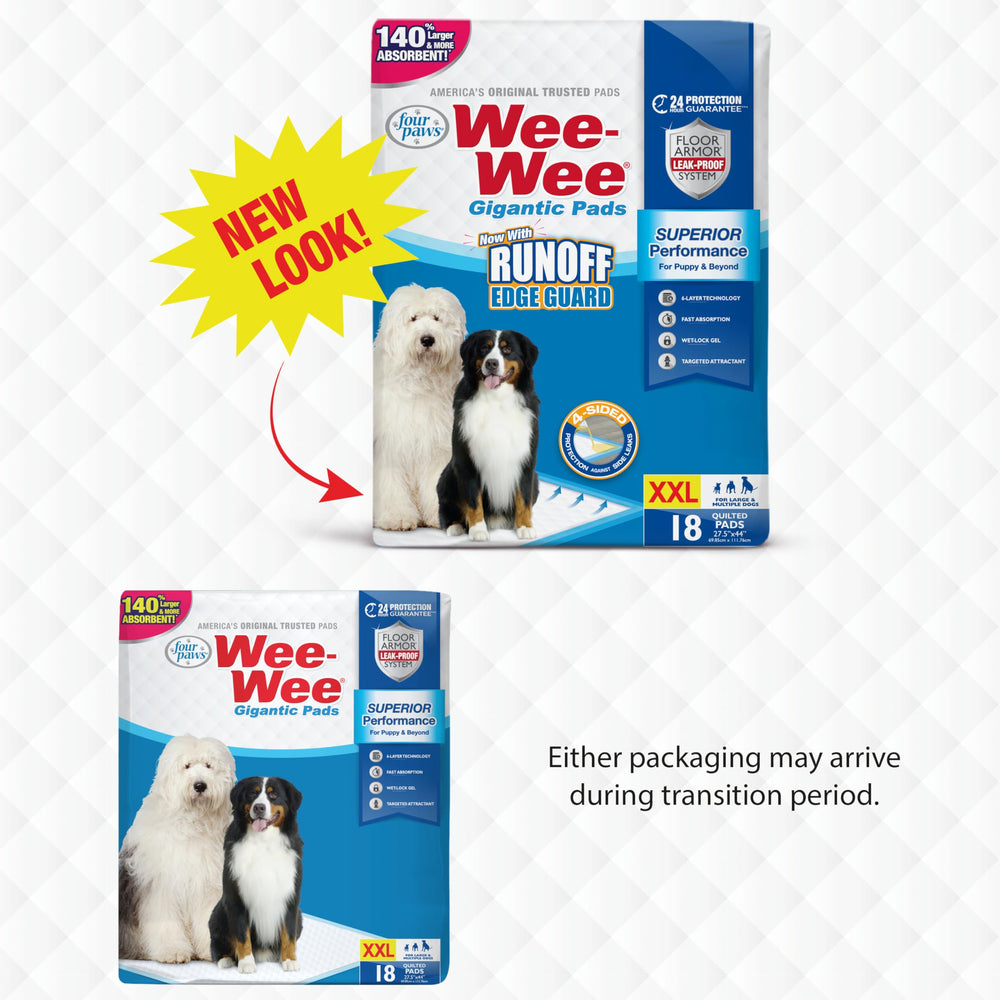Tapete de tamaño extra grande Wee-Wee de Four Paws, 27.5 x 44 pulgadas, ideal para razas grandes.