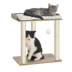 Torre FourFurPets con plataforma grande para descanso cómodo de gatos.