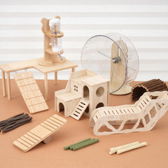 Foxtell casita de madera: refugio seguro para juego y descanso del roedor.