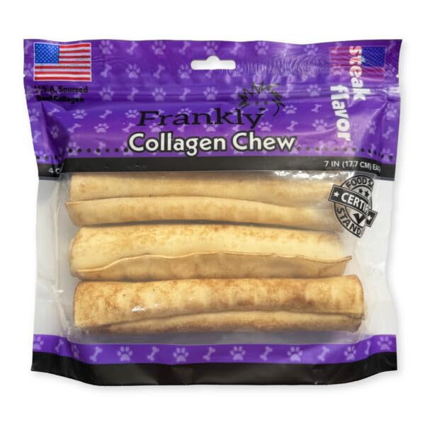 Rollos Frankly de res sabor bistec, entretenimiento seguro para perros.