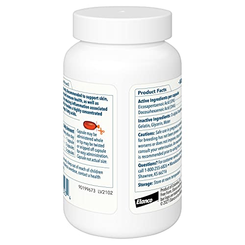 Free Form Omega-3 cápsulas con punta para administración fácil en mascotas pequeñas.