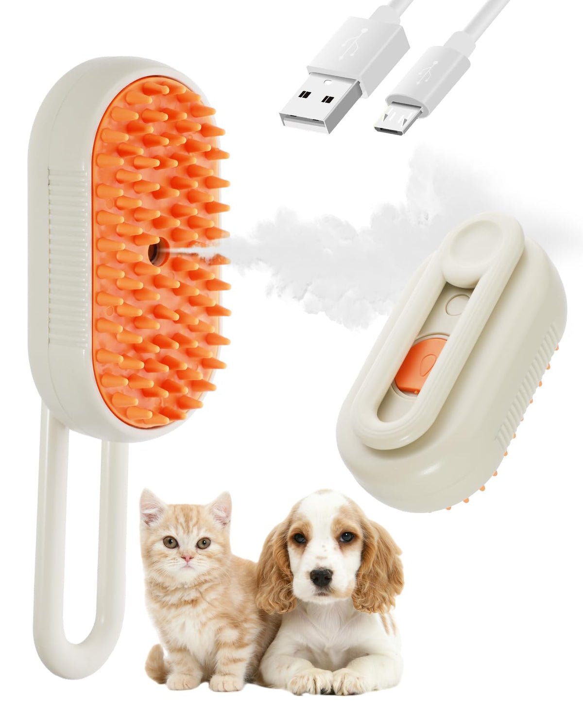 Frelara cepillo vapor gatos 3en1: acicala y reduce la muda.