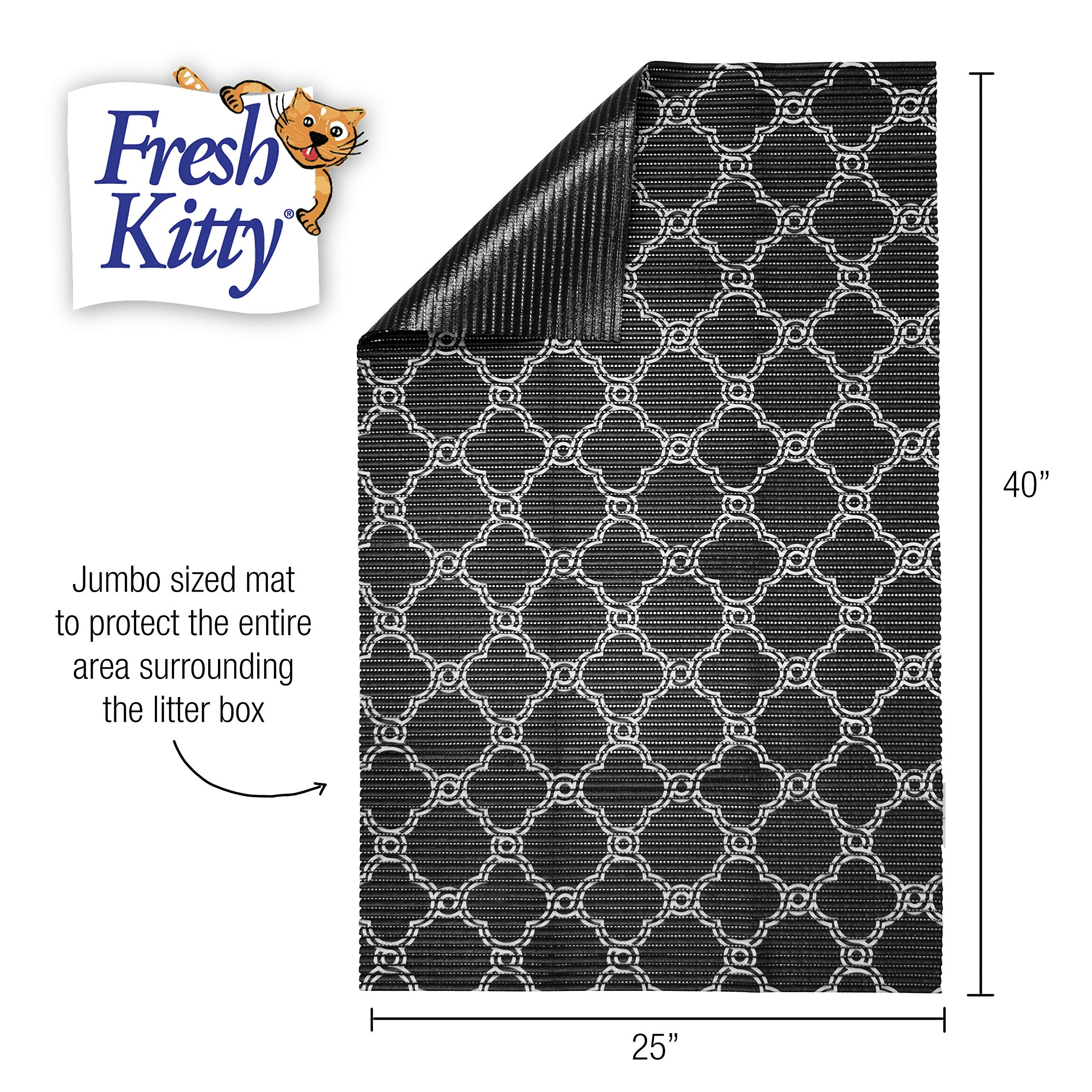 Diseño negro y blanco de Fresh Kitty con patrón geométrico para decoración