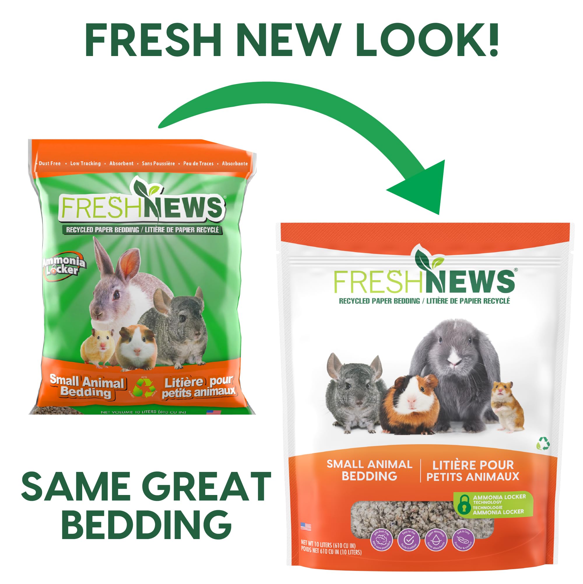 Fresh News hábitat para mascotas pequeñas con cama de papel reciclado.