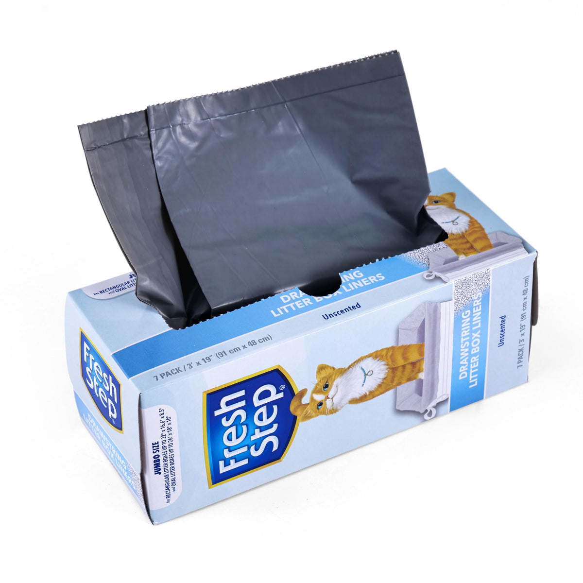 Bolsas Fresh Step jumbo con cordón para caja de arena, contención fácil al desechar