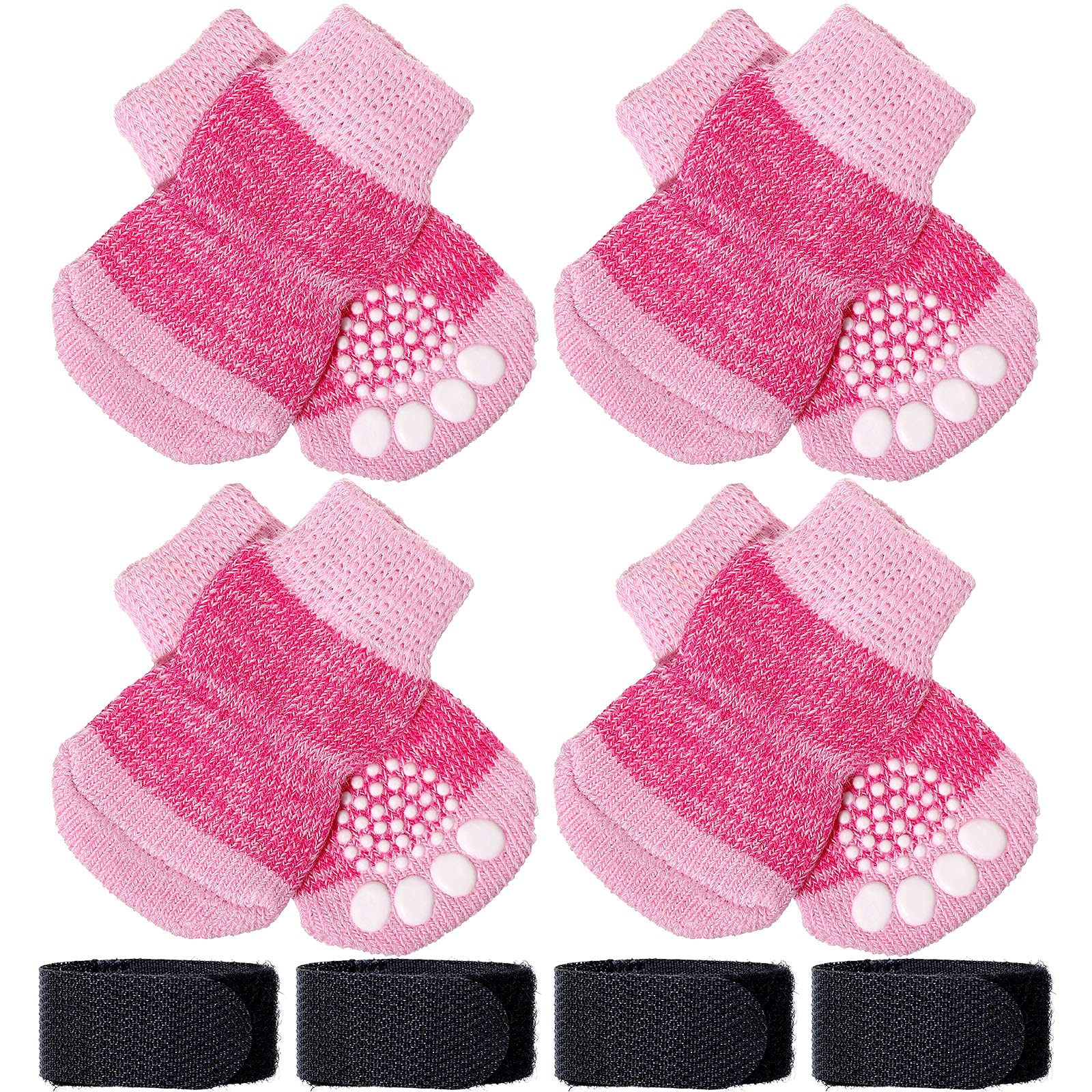 Frienda botas antideslizantes para gatos y perros, tamaño S en rosa, protección de patas en interiores