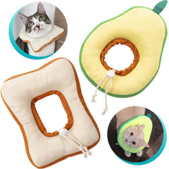 Frienda cono para gato ajustable en forma de tostada, cómodo durante la recuperación
