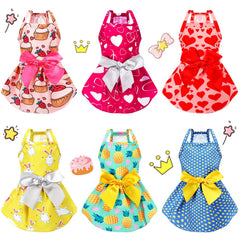 Frienda vestido para perro con arco princesa, ideal para paseos elegantes.
