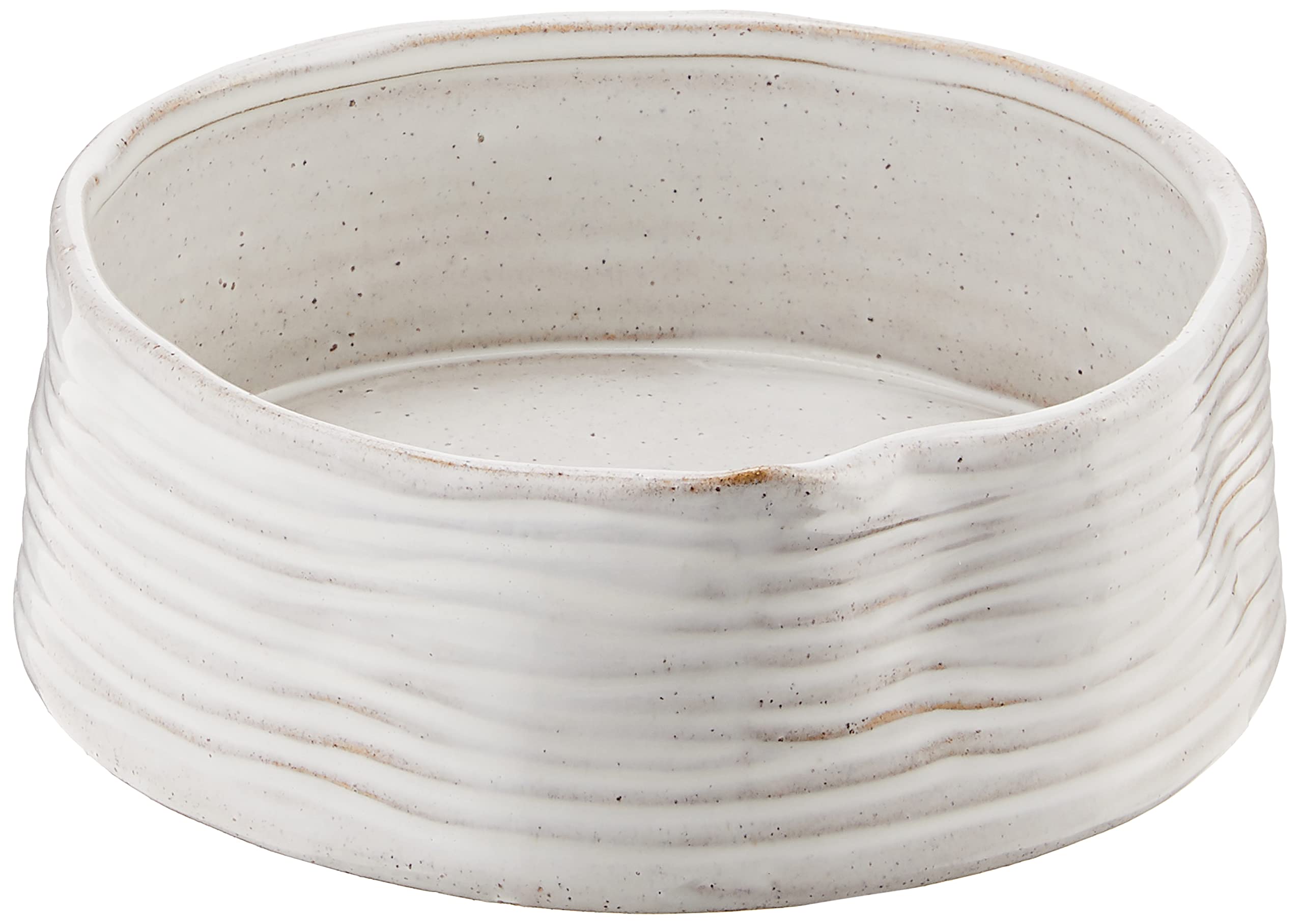 Fringe Studio cuenco de cerámica blanco con ribetes, ideal para uso diario.