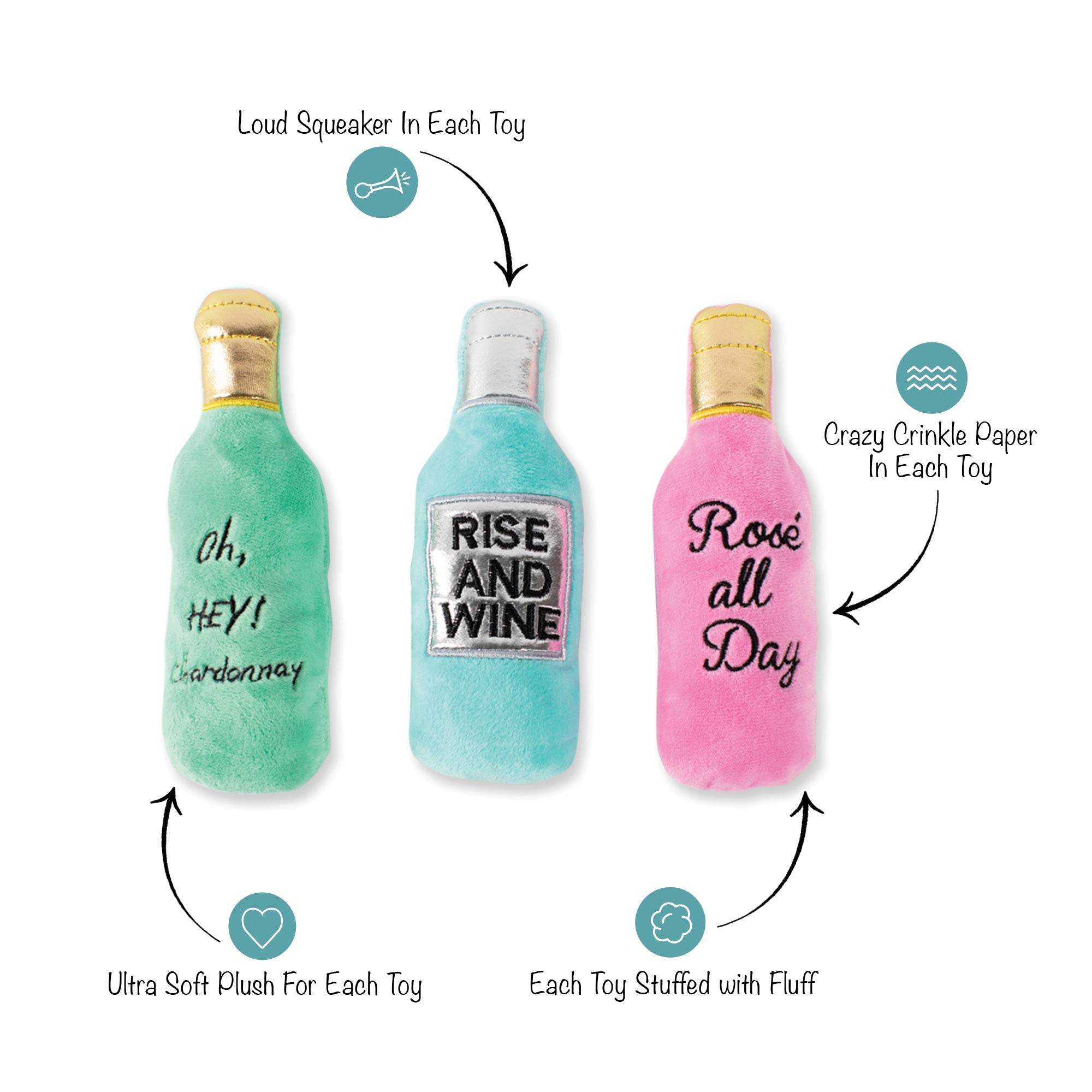Fringe Studio: peluche vino con sonido estimulante para juego y relax diario