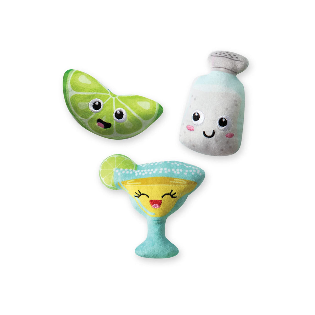 Fringe Studio: juguete para perro peluche trio en hora de margarita, ideal para juego suave.