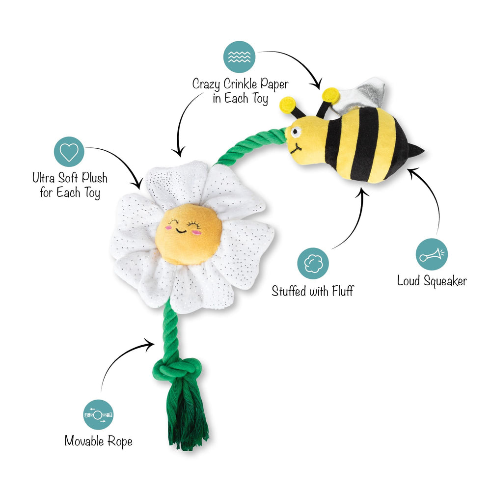 Fringe Studio Pollen para perros: minipeluche con sonajero y crujidos sensoriales