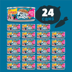 Friskies Fully Load’d zanahoria-espinaca, bocado nutritivo para gatos adultos.
