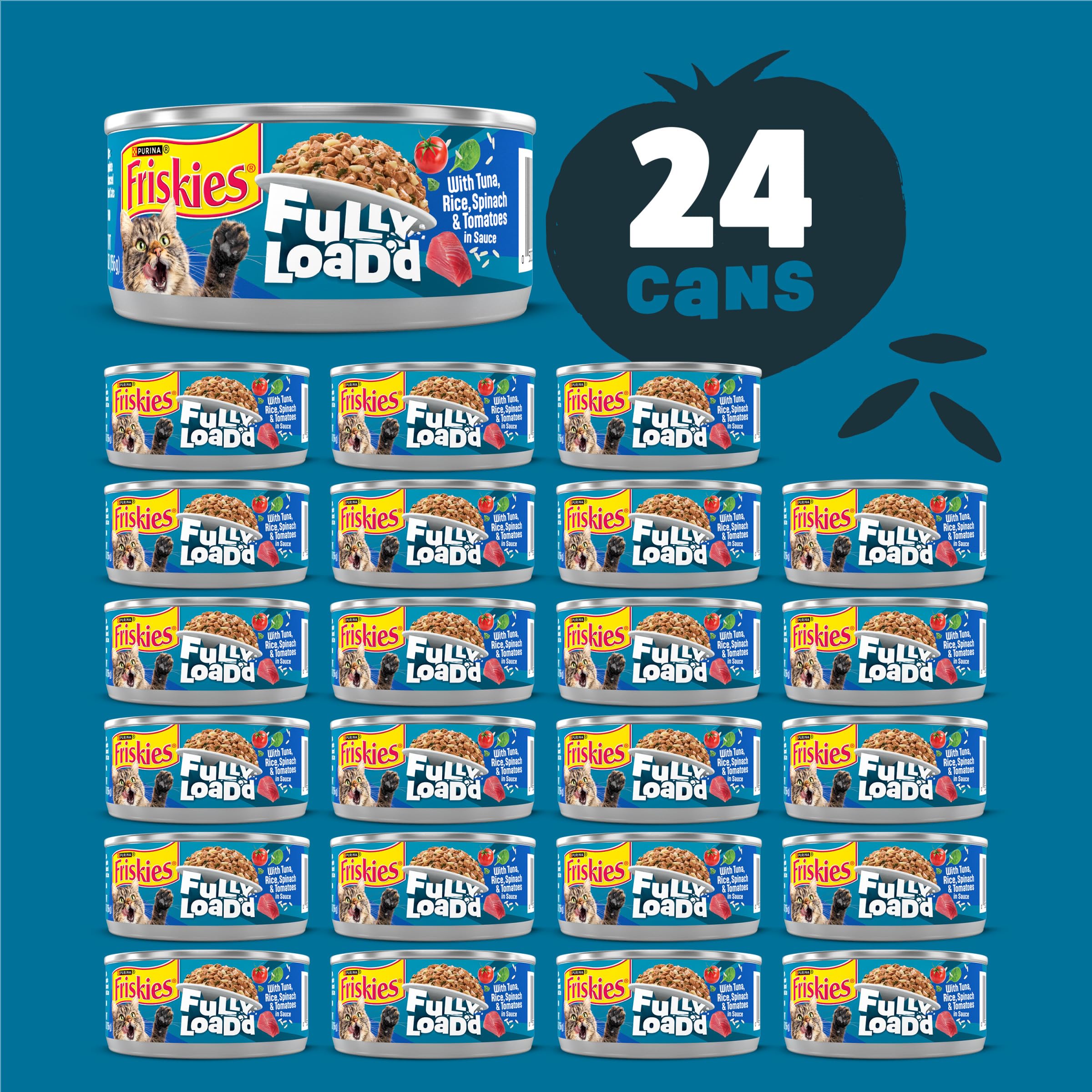 Friskies gato olfateando lata abierta: aroma apetitoso para motivar la degustación.
