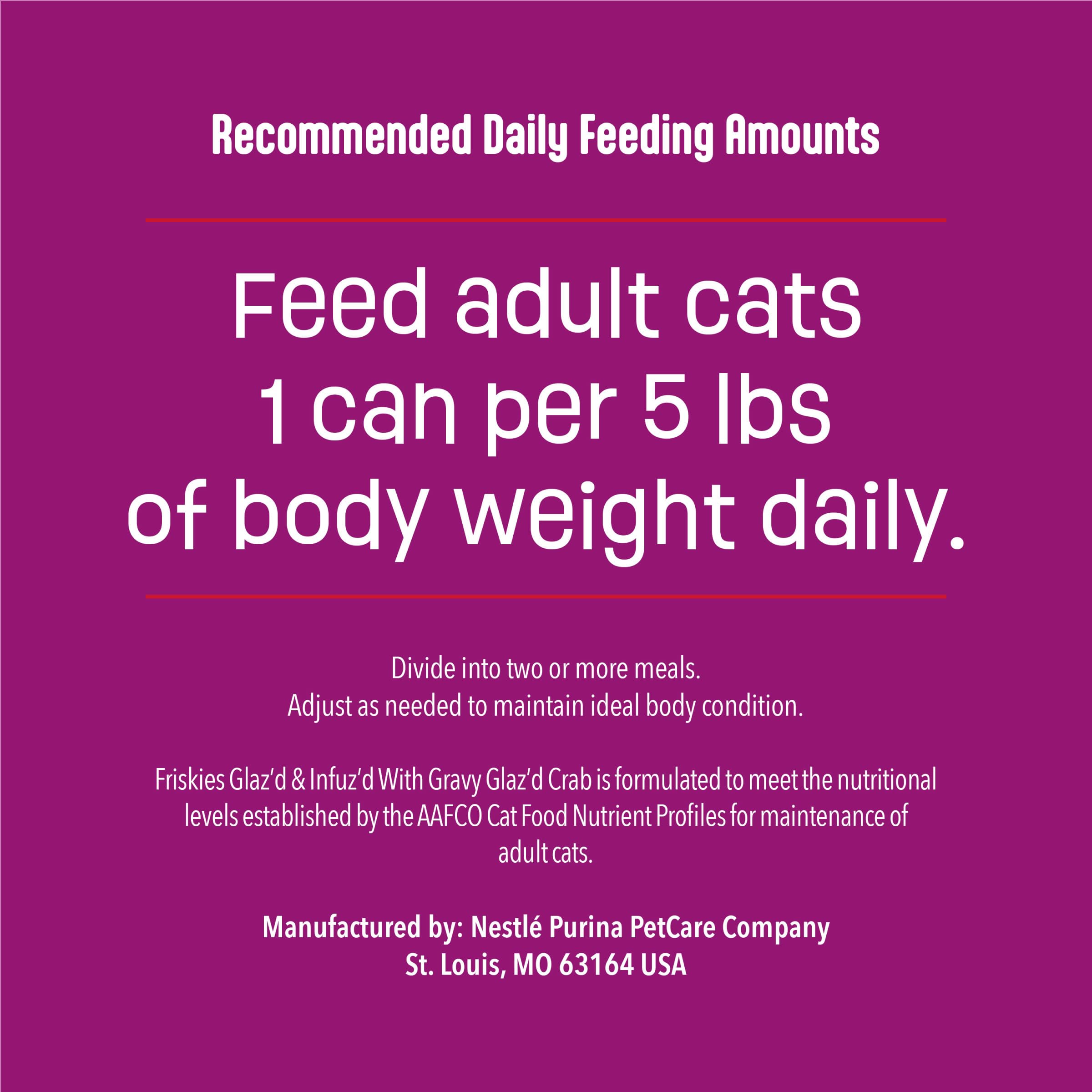 Nutrición balanceada en cada porción de Friskies para gatos adultos.