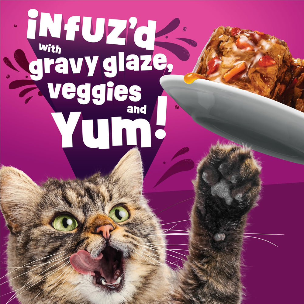Pack 24 latas Friskies Glaz’d Infuz’d para conveniencia.