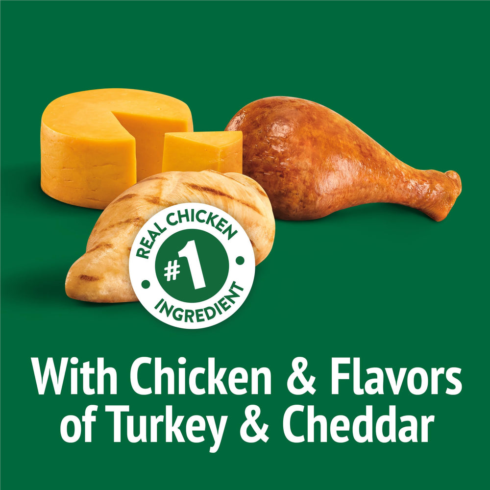 Friskies golosinas con sabor a pavo y cheddar para gusto diario.