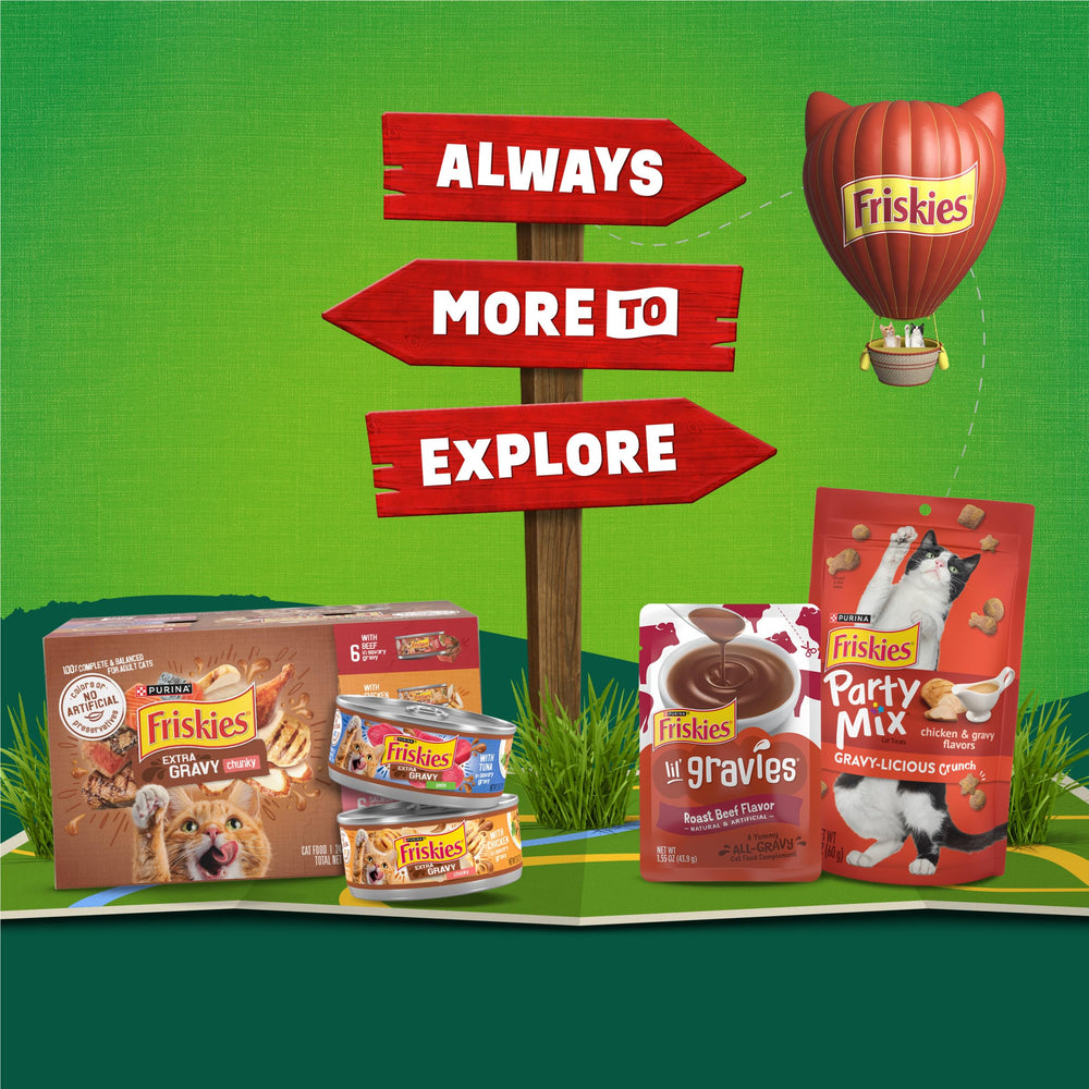 Etiqueta de nutrición destacada en Friskies Gravy Swirlers.