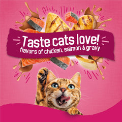 Close-up de croquetas crujientes con gravy en Friskies Gravy Swirlers.