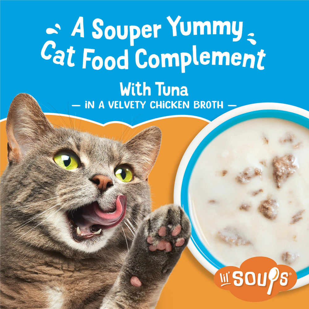 Friskies Lil’ Soups atún en caldo de pollo, textura suave para gatos