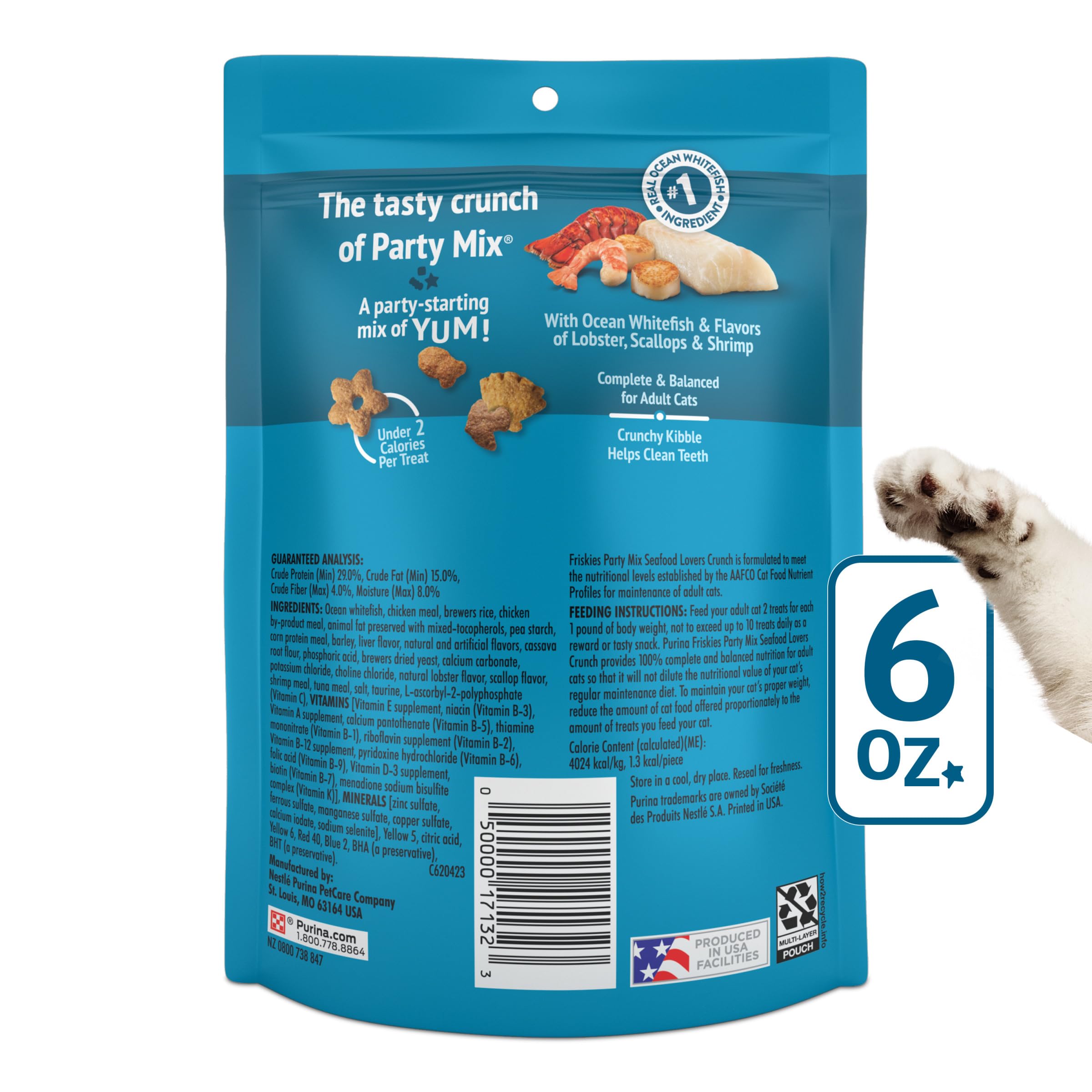Friskies Mezcla de Fiesta Mariscos, nutrición completa para gatos adultos.