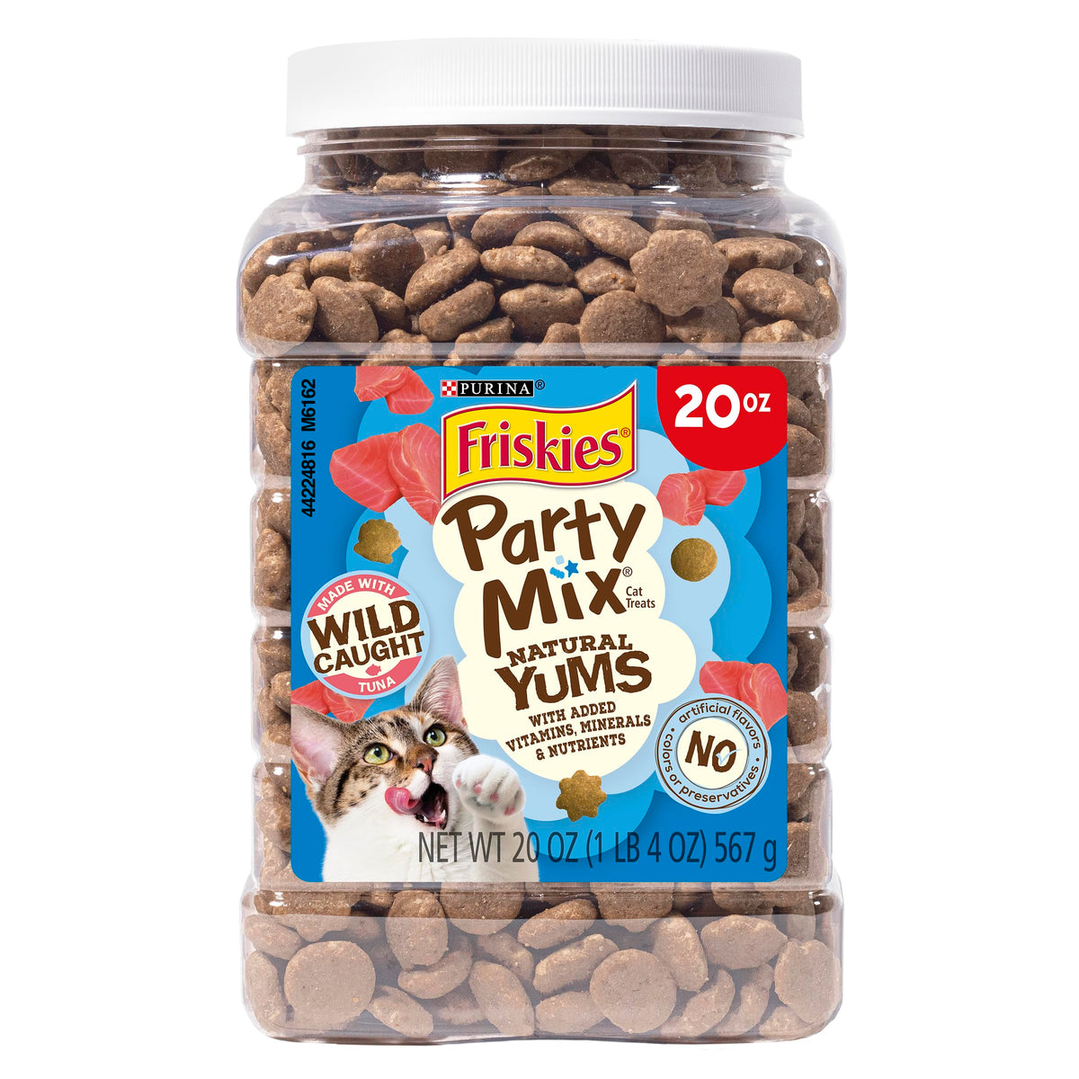 Friskies Natural Yums con atún salvaje: snack sabroso para gatos.