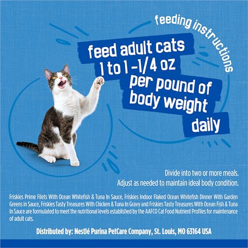 Friskies nutrición completa para gatos adultos.
