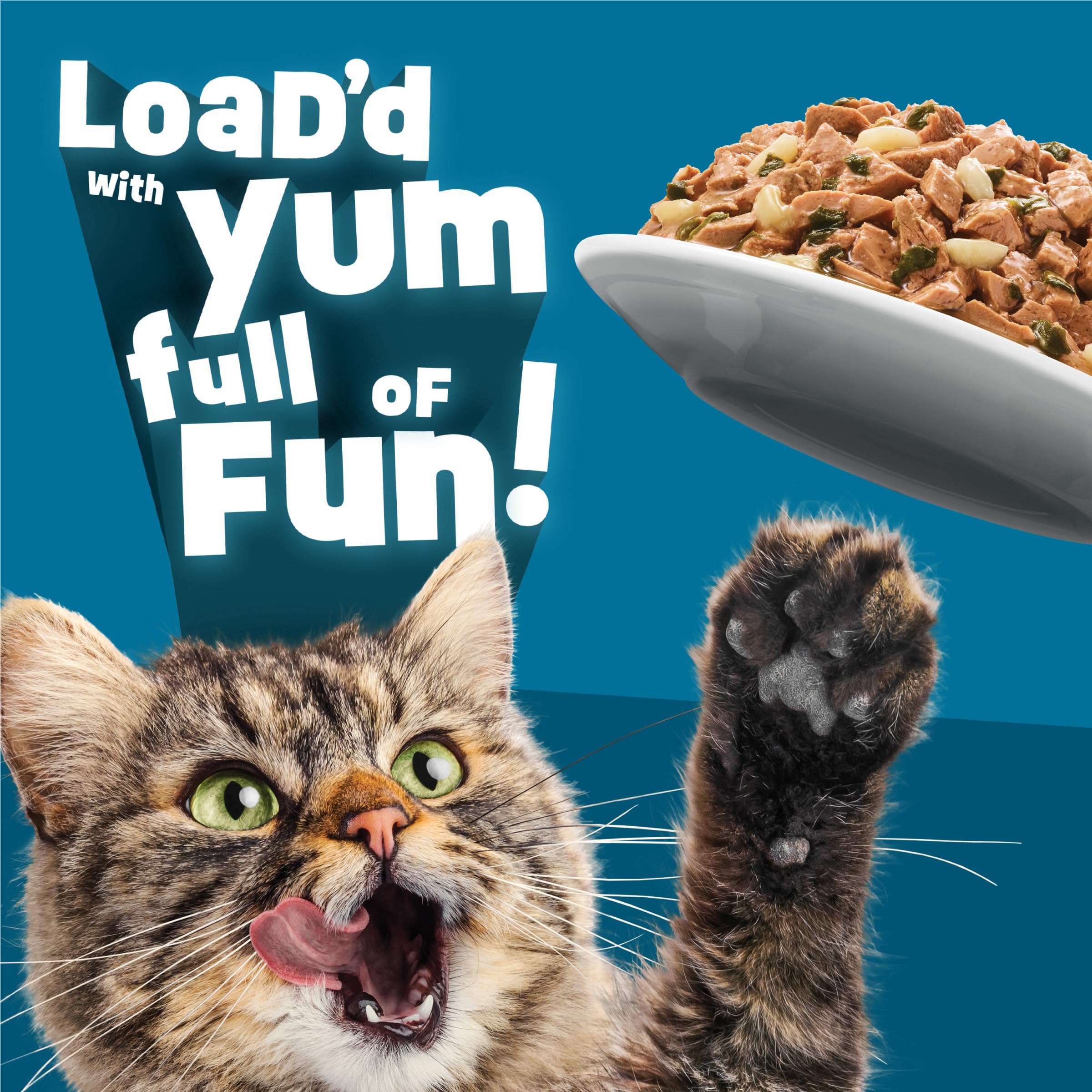 Friskies nutrición equilibrada porción adecuada para gatos adultos.