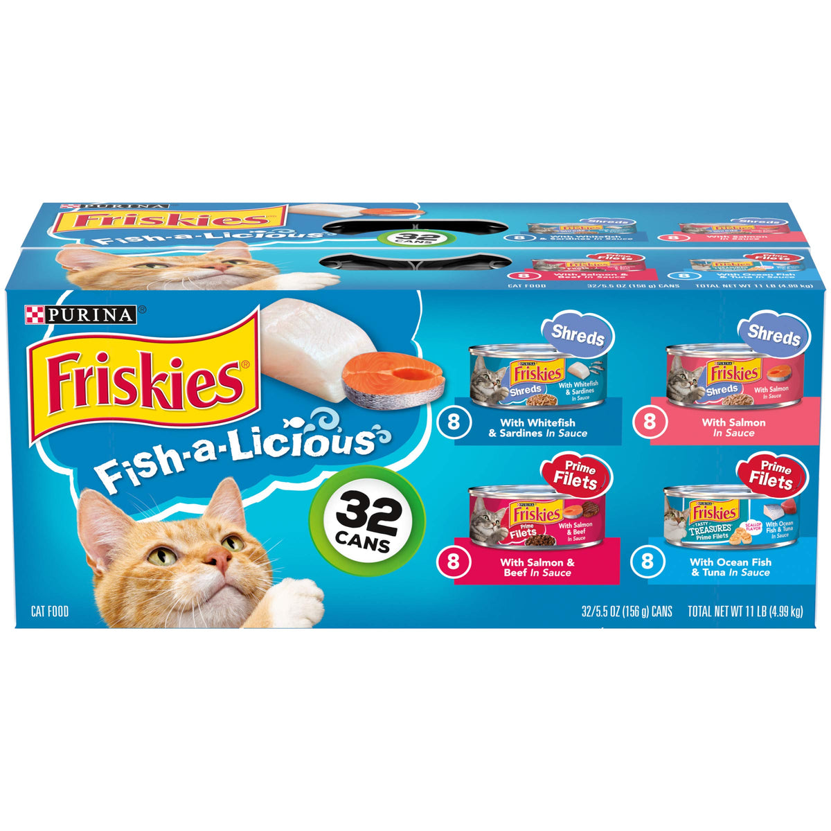 Friskies pack variedad 32 latas 5-5oz, opción húmeda para variar cada comida.