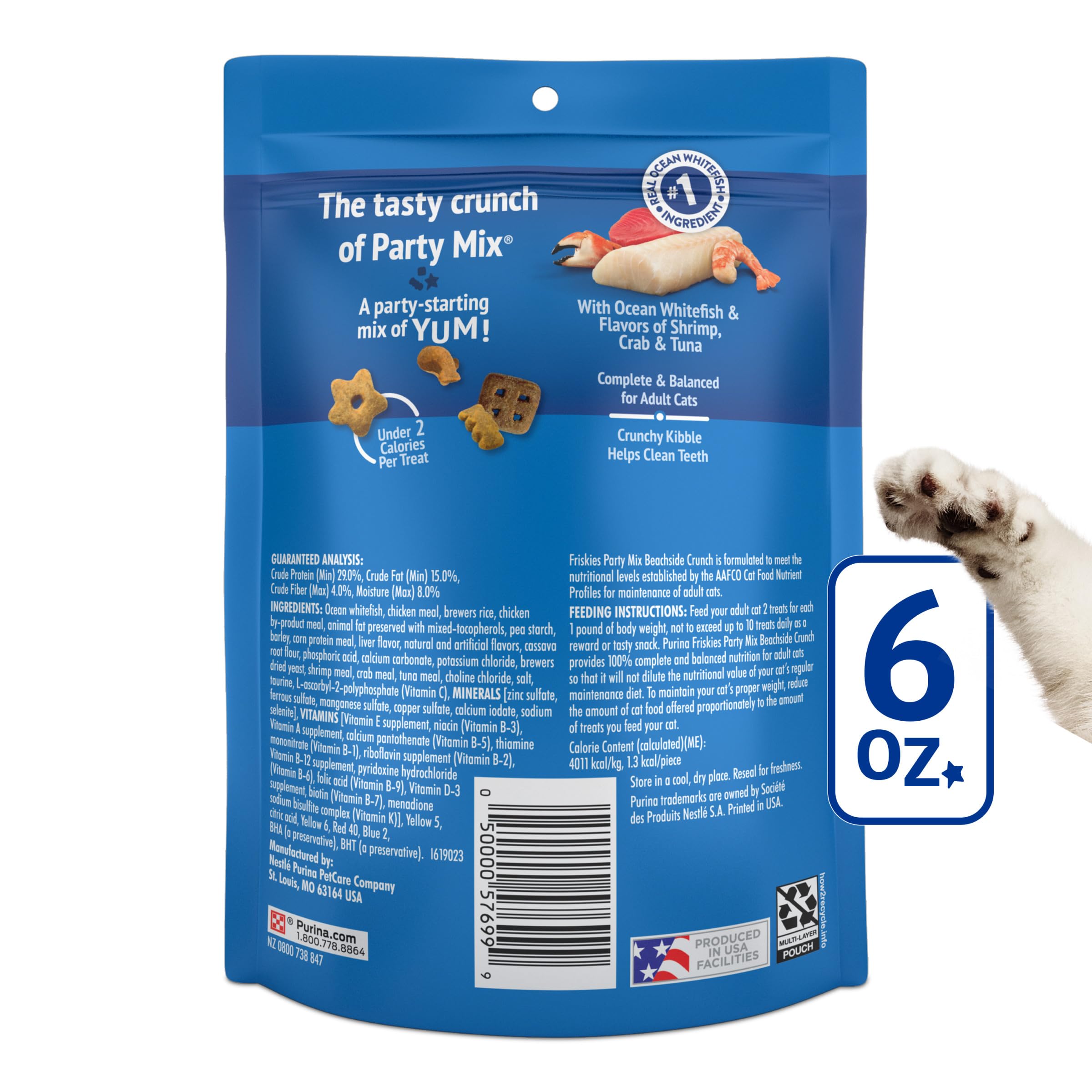 Friskies Party Mix Beachside Crunch: producido en instalaciones Purina en EE. UU.