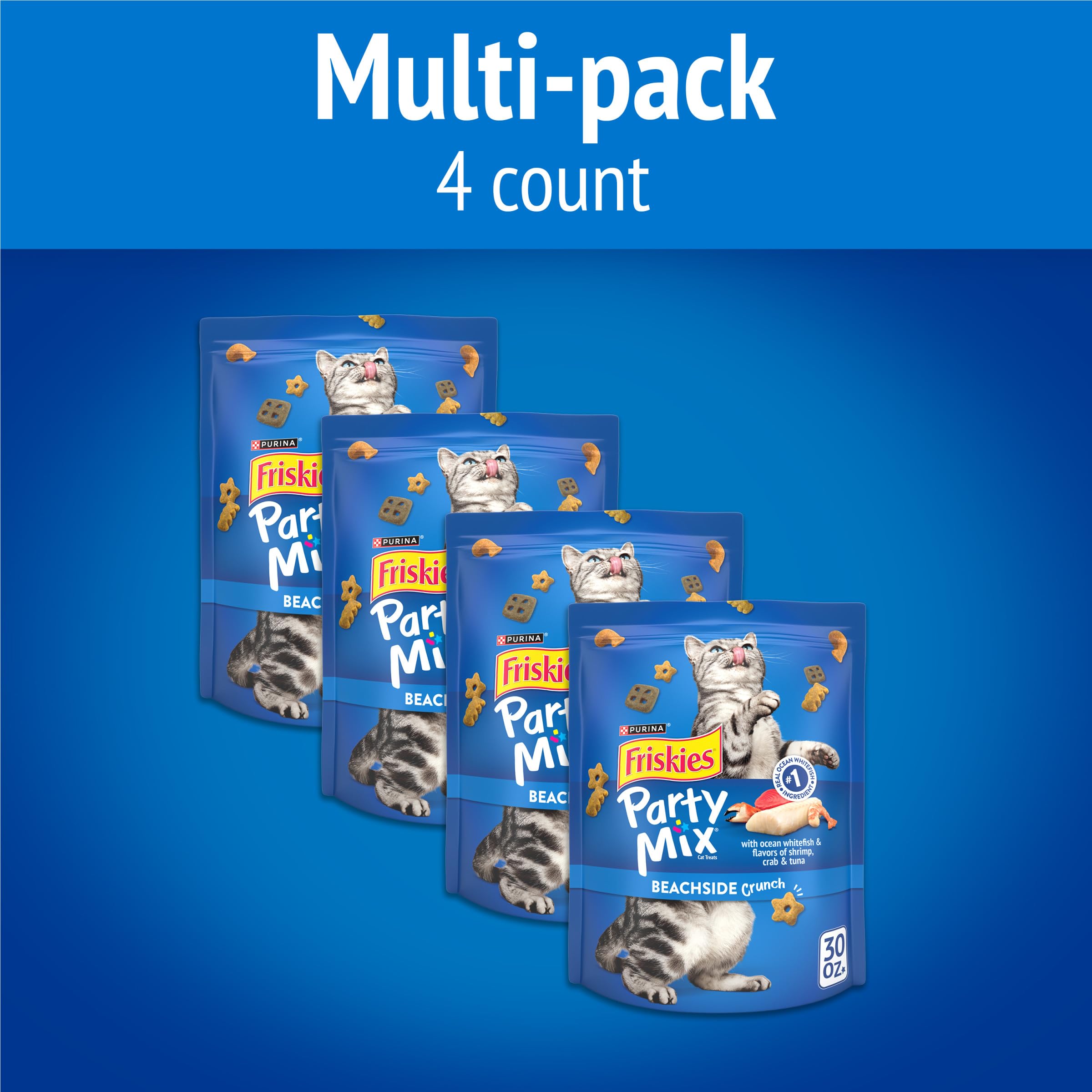 Friskies Party Mix Beachside Crunch thon, texture croquante idéale pour snacks